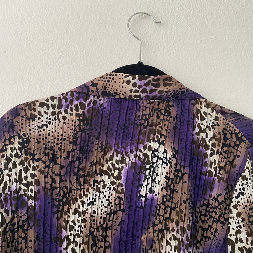 Tanjay Sheer V-Neck Collared Button Down Blouse T… - image 8